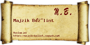 Majzik Bálint névjegykártya